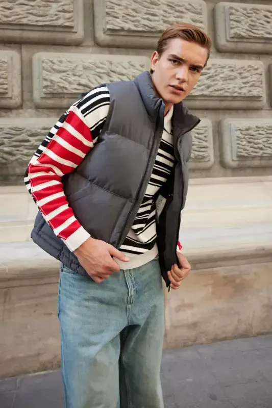 Мужской утепленный жилет-пуховик антрацит-антрацит - 5