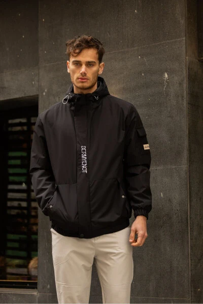 Мужской водонепроницаемый плащ с капюшоном на подкладке - 3MODA (1)