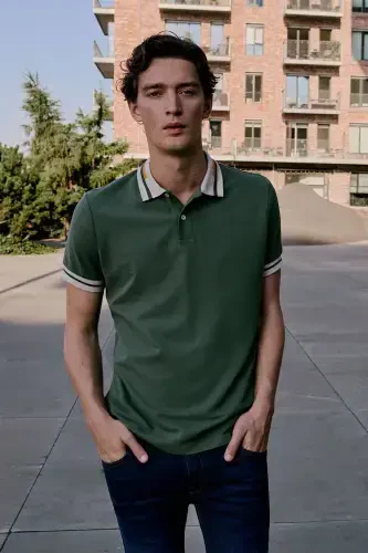 Мужской хаки Slim Fit узкий крой 100% хлопок не мнется - 2