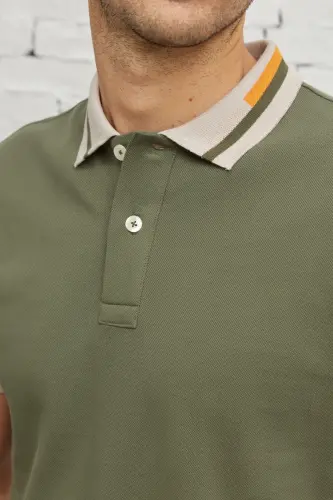 Мужской хаки Slim Fit узкий крой 100% хлопок не мнется - 5