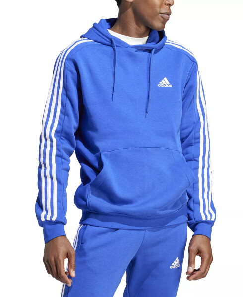 Мужской худи из флиса Essentials 3-Stripes, стандартный крой, стандартный и большой размер, Lucid Blue / Wht - 1