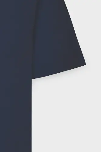 Мужской/унисекс темно-синий 100% хлопок Slim Fit узкий крой велосипедный воротник базовая футболка - темно-синий - 13