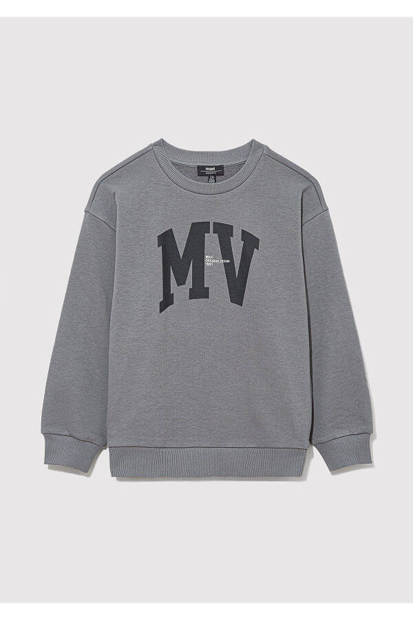 Mv Logo Print Gray Sweatshirt 6s10054-70098 - 2