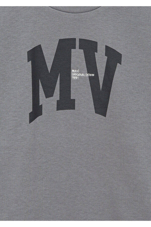 Mv Logo Print Gray Sweatshirt 6s10054-70098 - 4