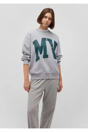 Mv Logo Printed Grey Sweatshirt 1s10147-80196 - 1