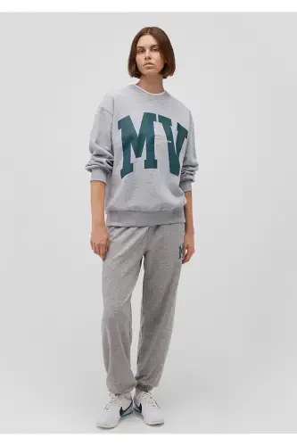 Mv Logo Printed Grey Sweatshirt 1s10147-80196 - 2
