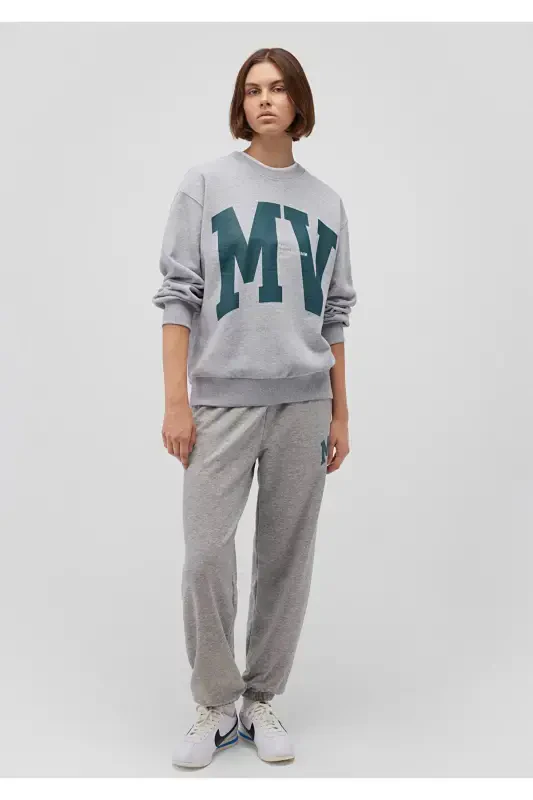 Mv Logo Printed Grey Sweatshirt 1s10147-80196 - 2