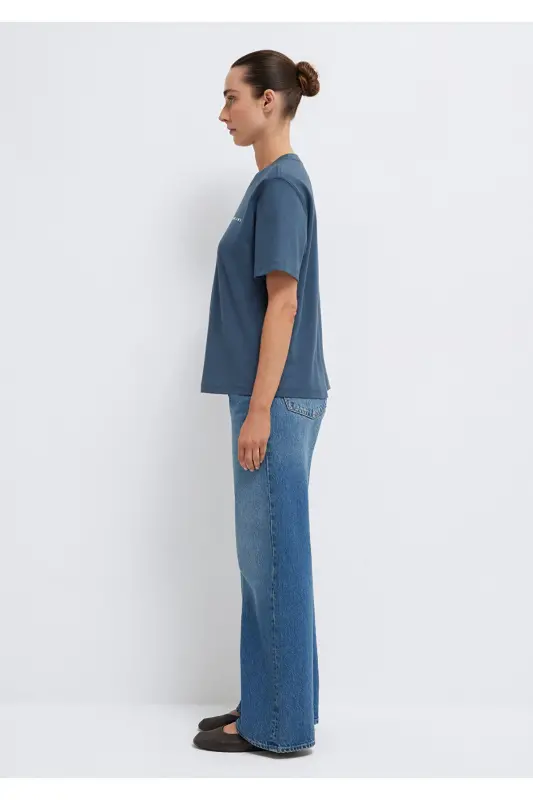 MV Printed Navy Blue T-Shirt Regular Fit / Normal Cut - 4
