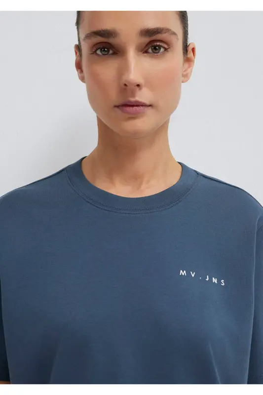 MV Printed Navy Blue T-Shirt Regular Fit / Normal Cut - 5