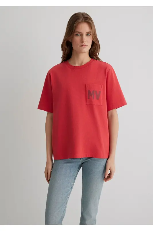 MV Printed Red T-Shirt Regular Fit - 3