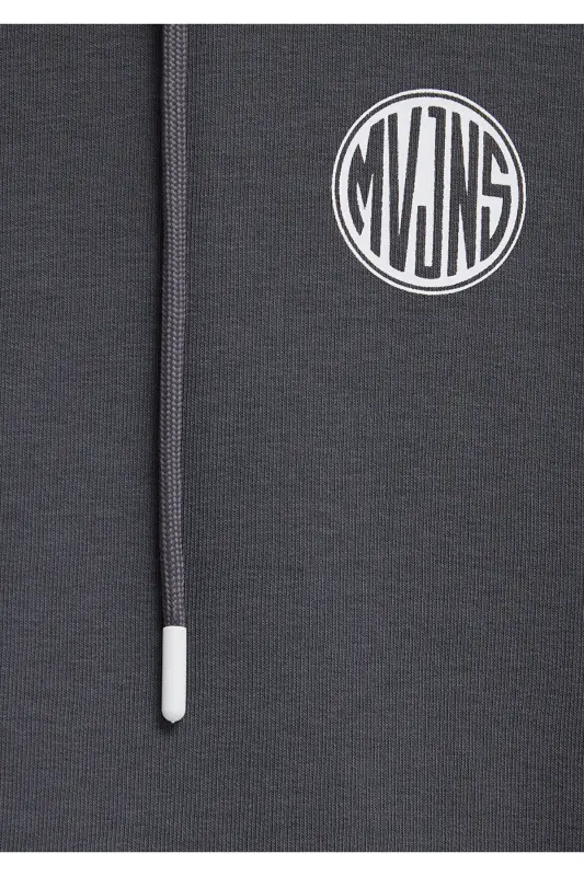 MVJNS Logo Baskılı Kapüşonlu Antrasit Sweatshirt 0611786-80106 - Antrasit-80106 - 7