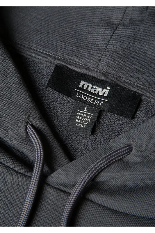 MVJNS Logo Baskılı Kapüşonlu Antrasit Sweatshirt 0611786-80106 - Antrasit-80106 - 8