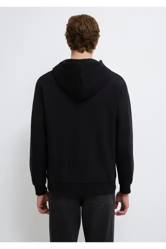 MVJNS Logo Baskılı Kapüşonlu Siyah Sweatshirt 0611786-900 - Siyah-900 - 6