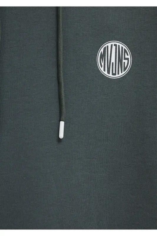 MVJNS Logo Baskılı Kapüşonlu Yeşil Sweatshirt 0611786-71598 - Yeşil-71598 - 8