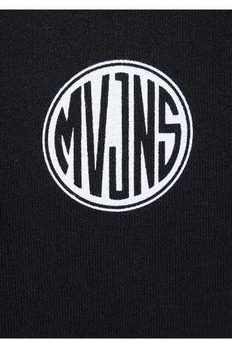 Mvjns Logo Bosilgan Fermuarlı Kaputli Qora Svitshot 0s10193-900 - 7
