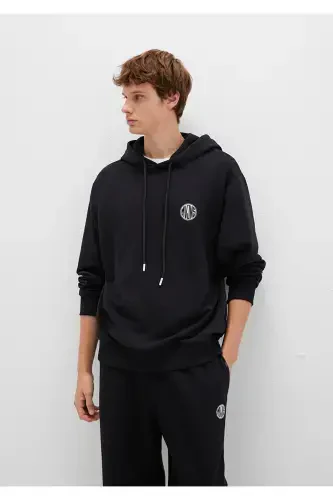 Mvjns Logo Printed Hooded Black Sweatshirt 0611786-900 - MAVI (1)