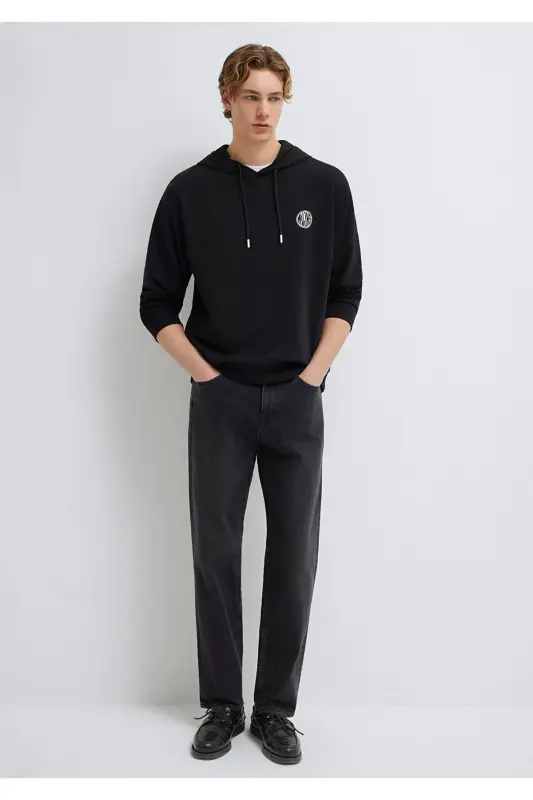 Mvjns Logo Printed Hooded Black Sweatshirt 0611786-900 - 2