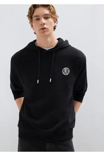 Mvjns Logo Printed Hooded Black Sweatshirt 0611786-900 - 3