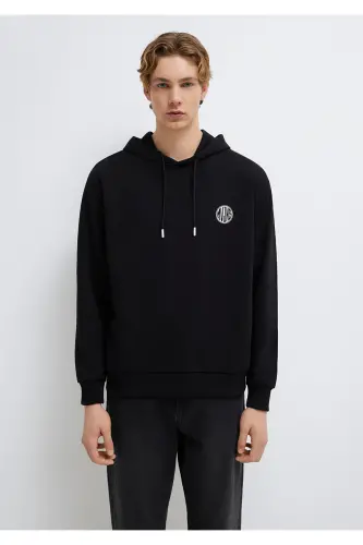 Mvjns Logo Printed Hooded Black Sweatshirt 0611786-900 - 4