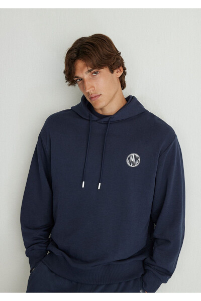 Mvjns Logo Printed Hooded Navy Sweatshirt 0611786-70490 - 5