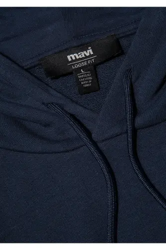 Mvjns Logo Printed Hooded Navy Sweatshirt 0611786-70490 - 5