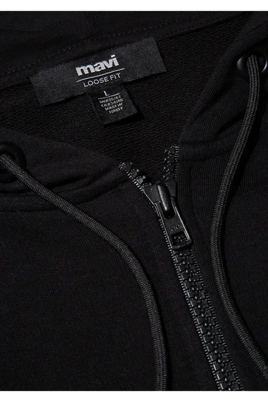 Mvjns Logo Printed Zip-Up Hooded Black Sweatshirt 0s10193-900 - 8