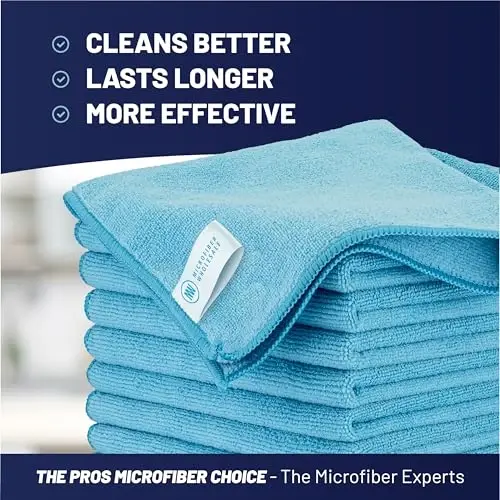 MW Pro Multi-Surface Microfiber Towel – 12 Pack | Premium Cleaning Cloth | Clean, Buff, Dust, Polish, Absorb | Large 16