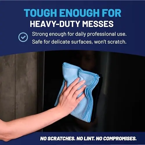 MW Pro Multi-Surface Microfiber Towel – 12 Pack | Premium Cleaning Cloth | Clean, Buff, Dust, Polish, Absorb | Large 16