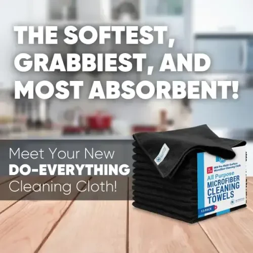 Microfiber Wholesale MW Pro Multi-Surface Microfiber Towel – 12 Pack | Premium Cleaning Cloth | Clean, Dust, Polish, Absorb | Large 16