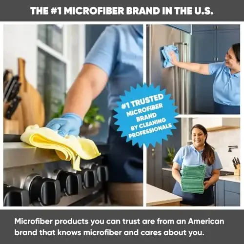 MW Pro Microfiber Cleaning Cloth | Brown | 12 Pack | 16” x 16” | Coffee, Barista, Espresso Towels - Clean, Dust, Polish, Scrub, Absorbent - 7