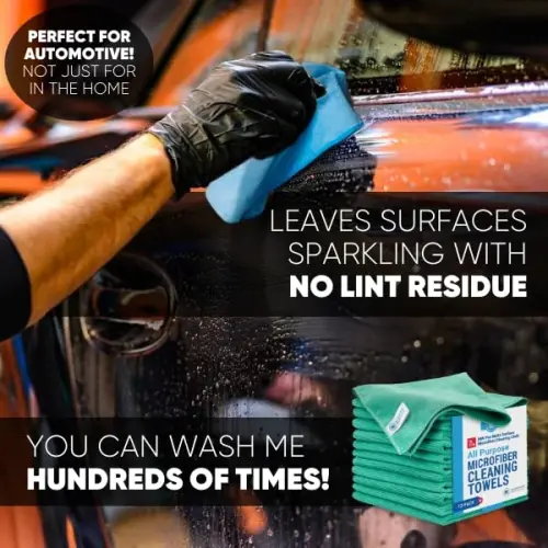 MW Pro Microfiber Cleaning Cloth | Green (12 Pack) | Size 16