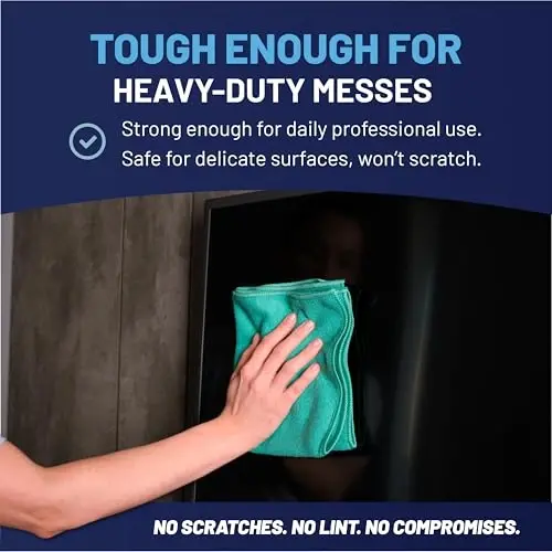 MW Pro Microfiber Cleaning Cloth | Green (12 Pack) | Size 16