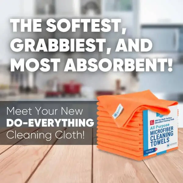 MW Pro Microfiber Cleaning Cloth | Orange | 12 Pack | 16” x 16” | All Purpose Microfiber Towels - Clean, Dust, Polish, Scrub, Absorbent - 2