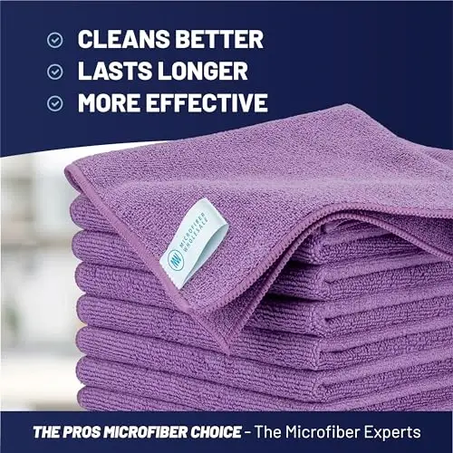 MW PRO Microfiber Cleaning Cloth | Purple (12 Pack) | Size 16