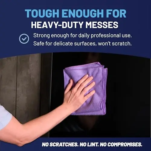 MW PRO Microfiber Cleaning Cloth | Purple (12 Pack) | Size 16