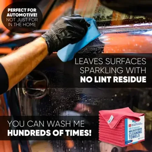 MW Pro Microfiber Cleaning Cloth | Red (12 Pack) | Size 16