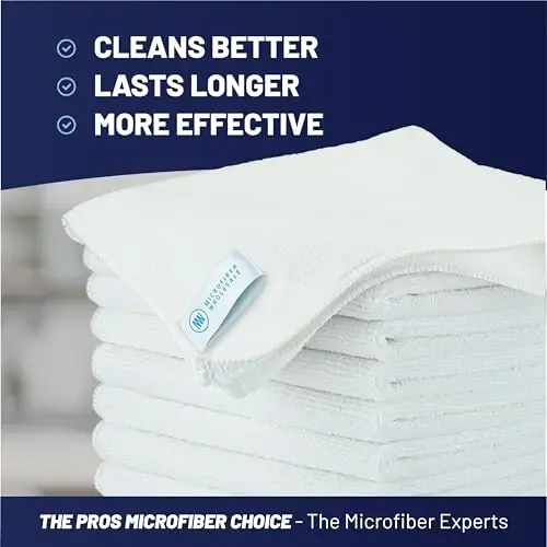 MW Pro Microfiber Cleaning Cloth | White (12 Pack) | Size 16