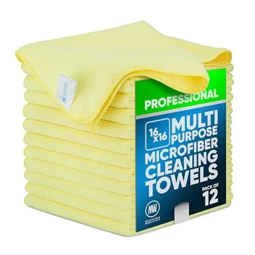 MW Pro Microfiber Cleaning Cloth | Yellow (12 Pack) | Size 16