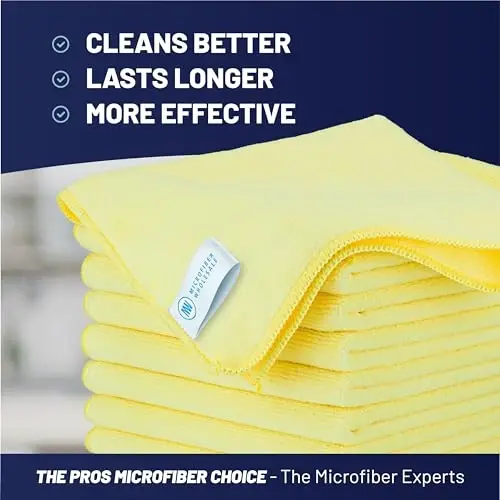 MW Pro Microfiber Cleaning Cloth | Yellow (12 Pack) | Size 16