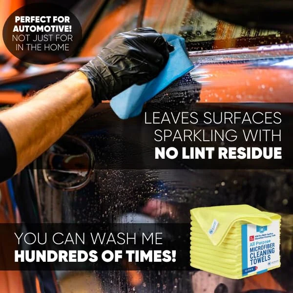 MW Pro Microfiber Cleaning Cloth | Yellow (12 Pack) | Size 16