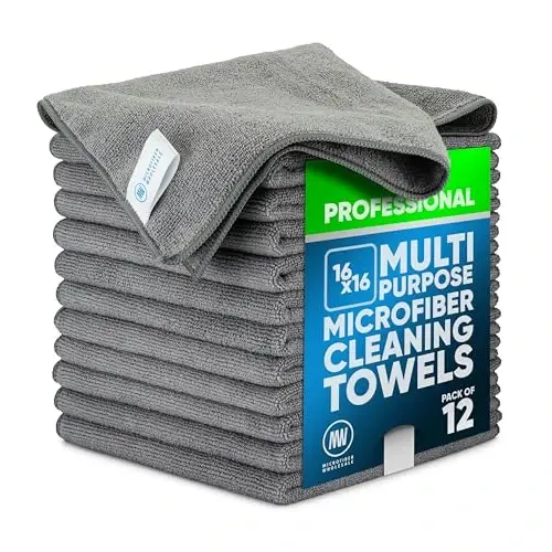 MW Pro Microfiber Cleaning Cloths (12 Pack) | Size 16