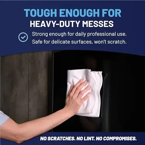 MW Pro Microfiber Tozalash Mato | Oq (12 dona) | O'lcham 16