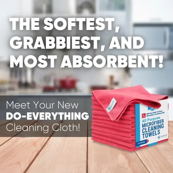 MW Pro Microfiber Cleaning Cloth | Red (12 Pack) | Size 16
