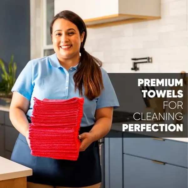 MW Pro Microfiber Cleaning Cloth | Red (12 Pack) | Size 16