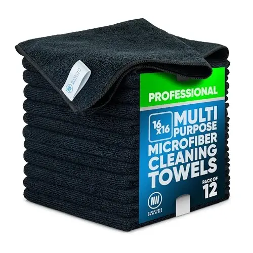 MW Pro Multi-Surface Microfiber Towel – 12 Pack | Premium Cleaning Cloth | Clean, Dust, Polish, Absorb | Large 16