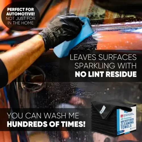 MW Pro Multi-Surface Microfiber Towel – 12 Pack | Premium Cleaning Cloth | Clean, Dust, Polish, Absorb | Large 16