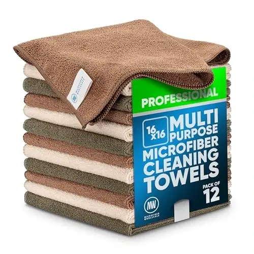 MW Pro Multi-Surface Microfiber Towel – Sand, Olive, Tan 12 Pack |16