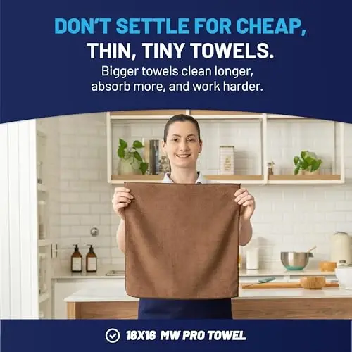 MW Pro Multi-Surface Microfiber Towel – Sand, Olive, Tan 12 Pack |16