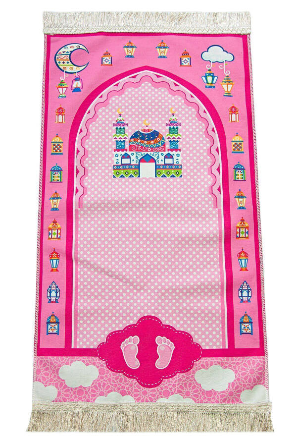 My Daughter's Prayer Set I'm Learning Prayer and Quran Kids Prayer Rug Set Pink - 17