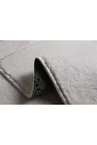 My Evilla Modern Simirna Dekorativ Peluş Oval Ponpon Sochli Klozet Takımı-Krem - 3